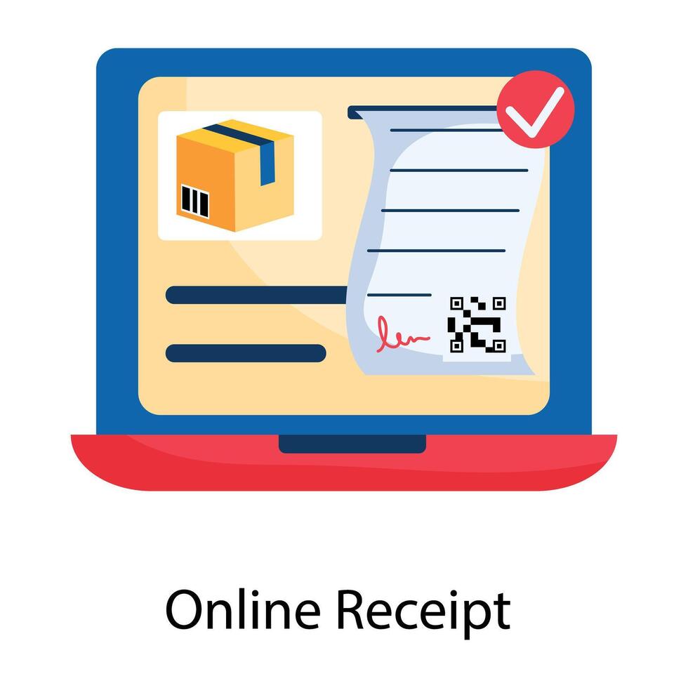 Trendy Online Receipt vector