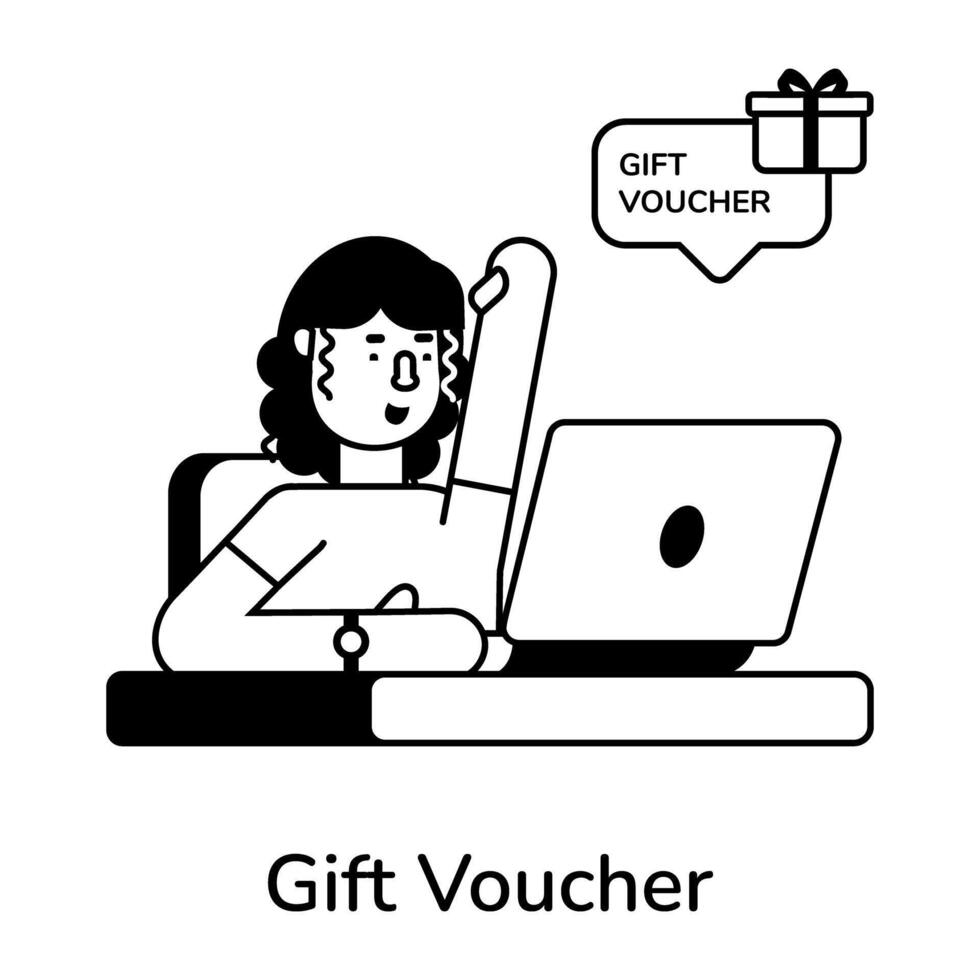 Trendy Gift Voucher vector