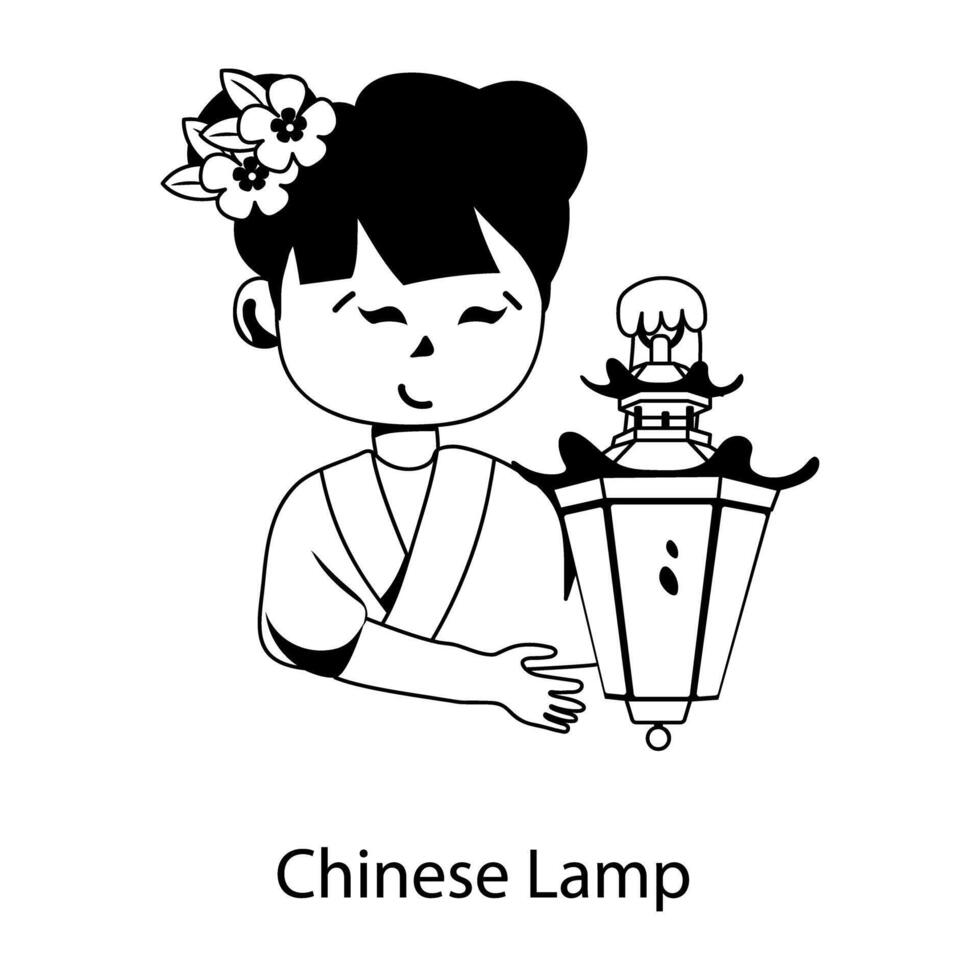 Trendy Chinese Lamp vector