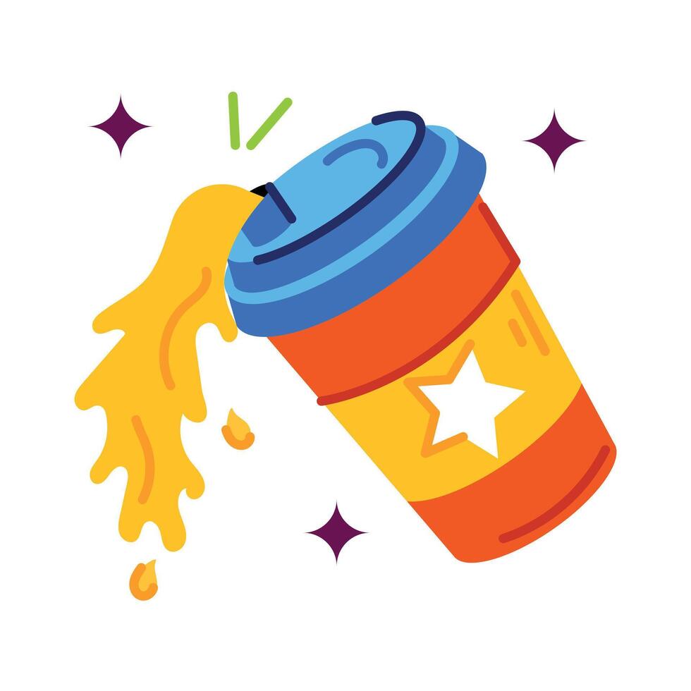 Trendy Spilling Coffee vector