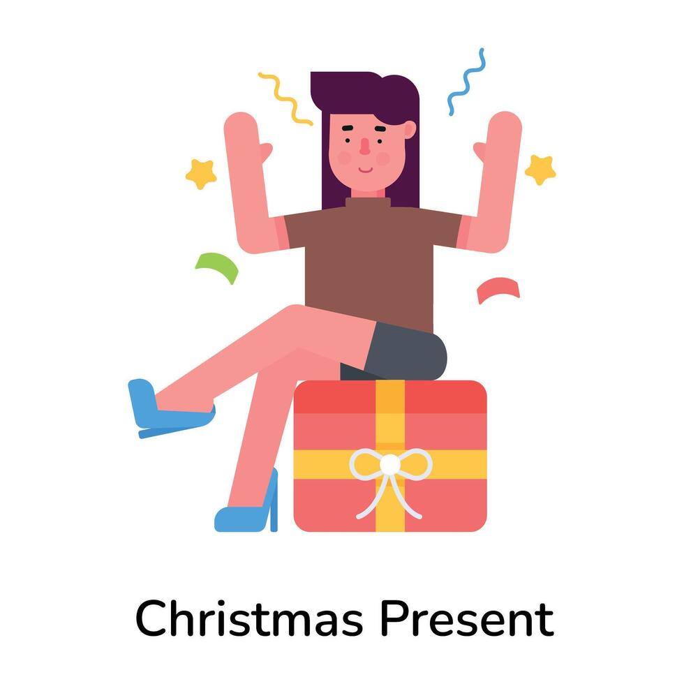 Trendy Christmas Present vector