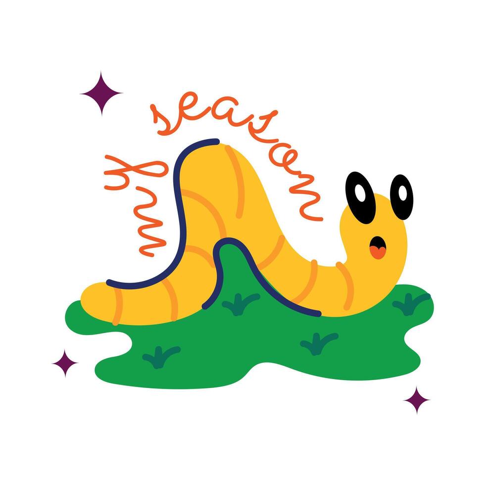 Trendy Cute Worm vector