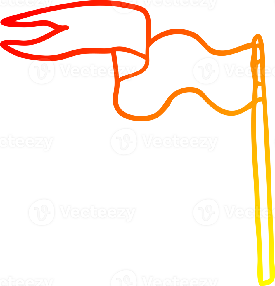 warm gradient line drawing of a cartoon flag png