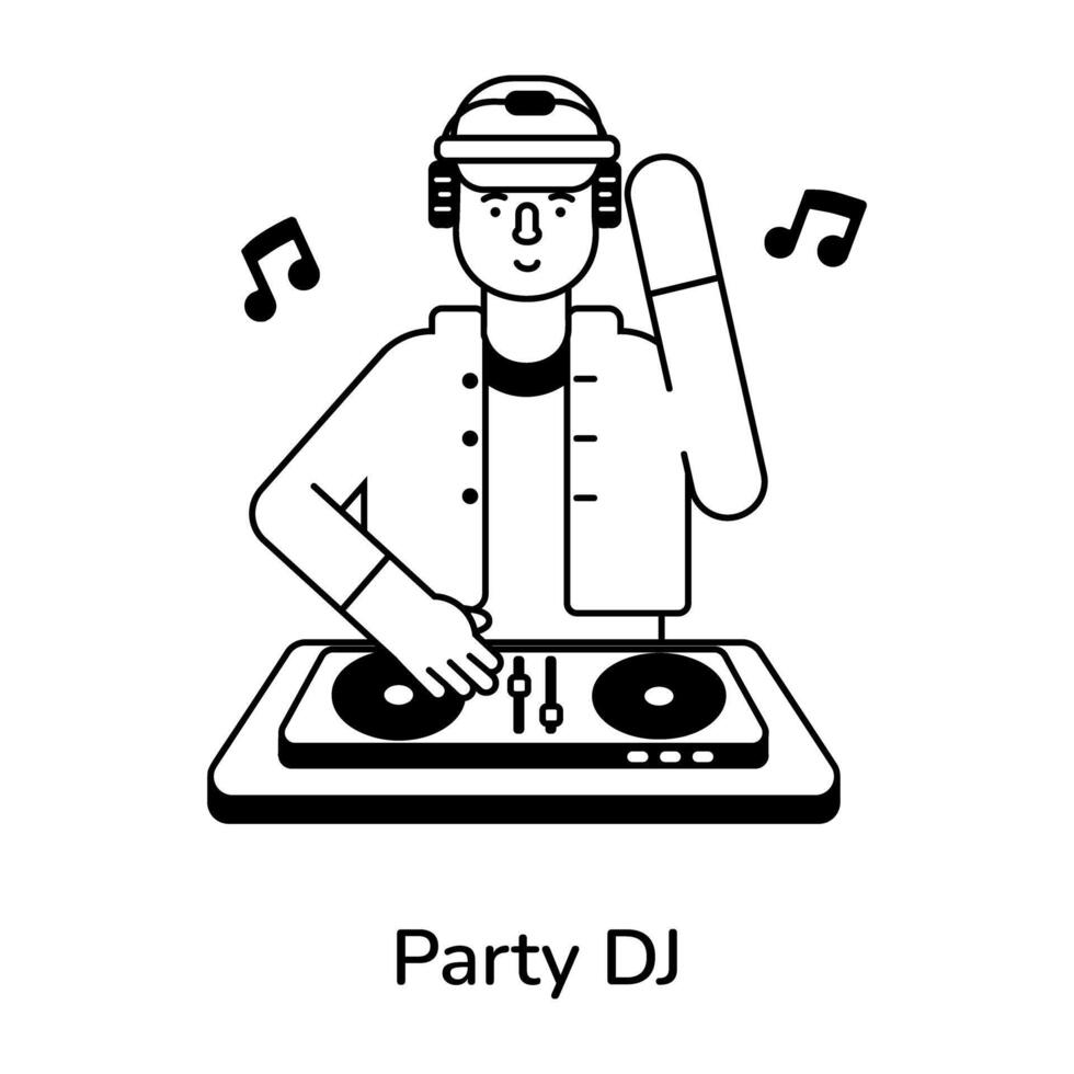 de moda fiesta DJ vector