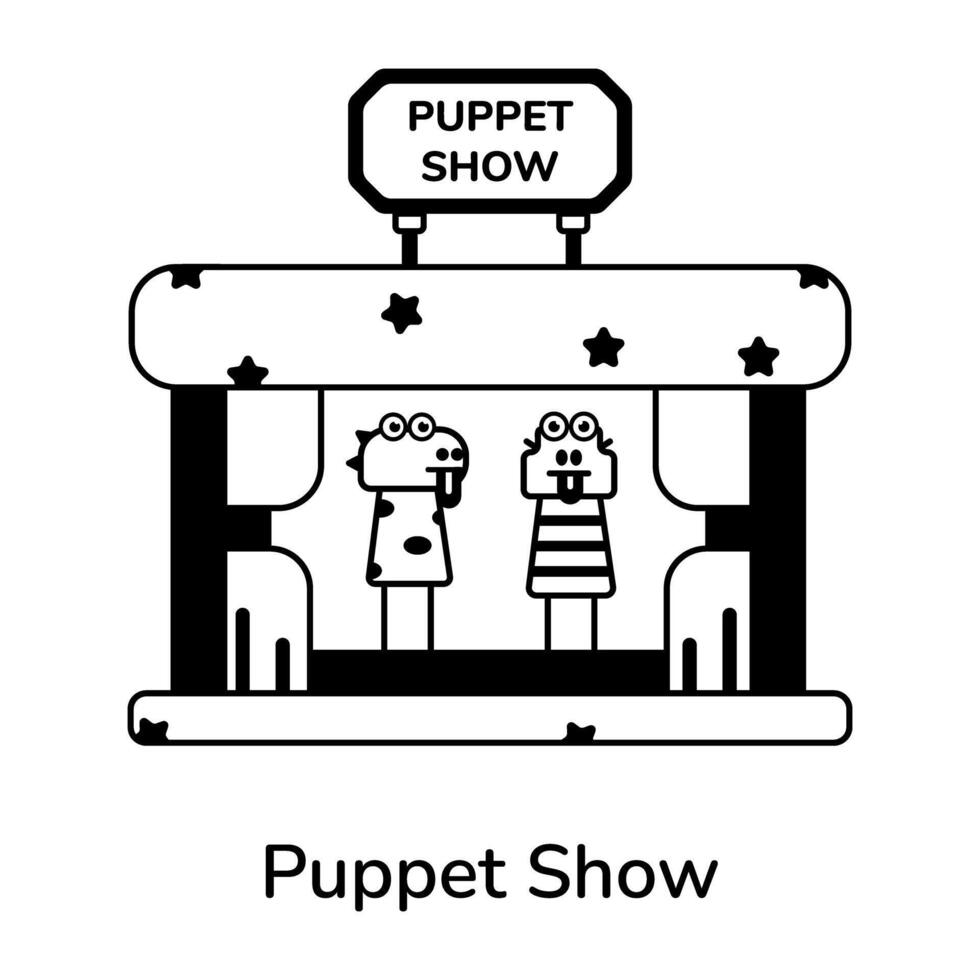 Trendy Puppet Show vector