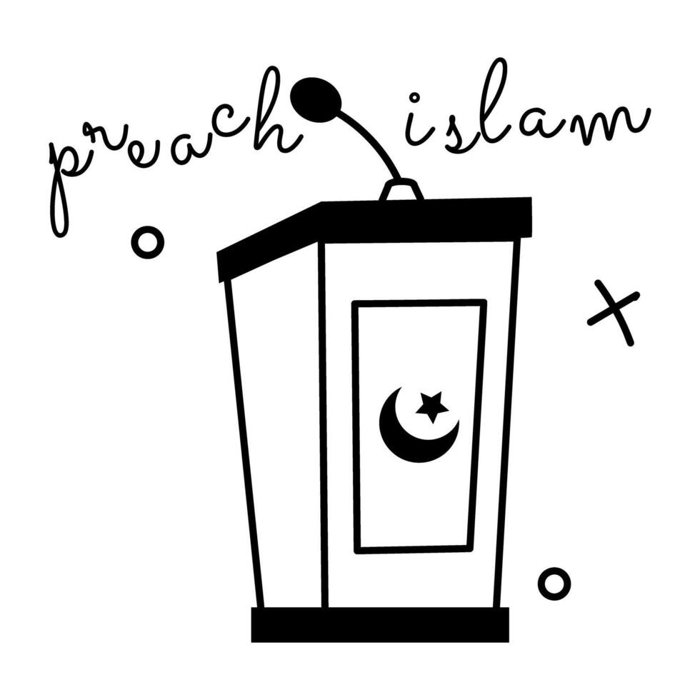 Trendy Preach Islam vector