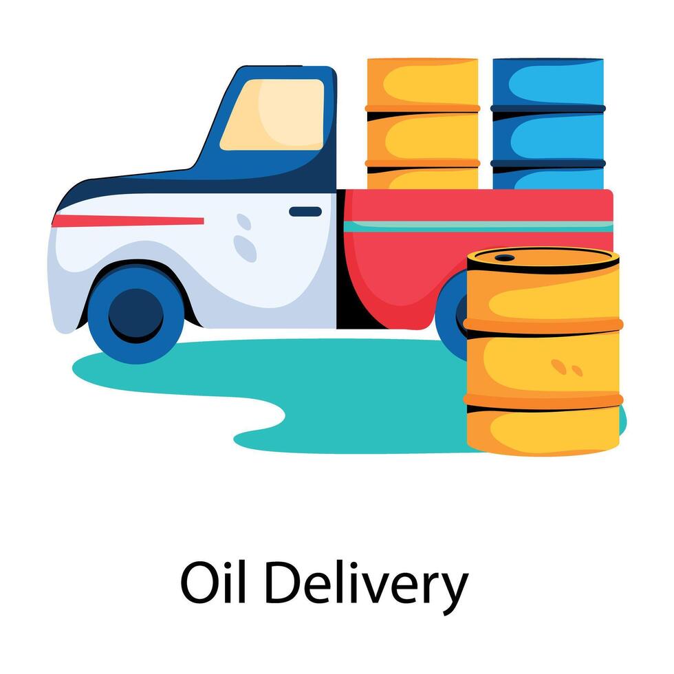 Trendy Oil Delivery vector