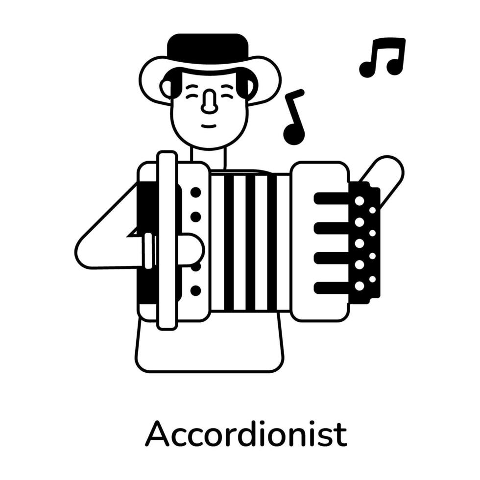 Trendy Accordionist Concepts vector