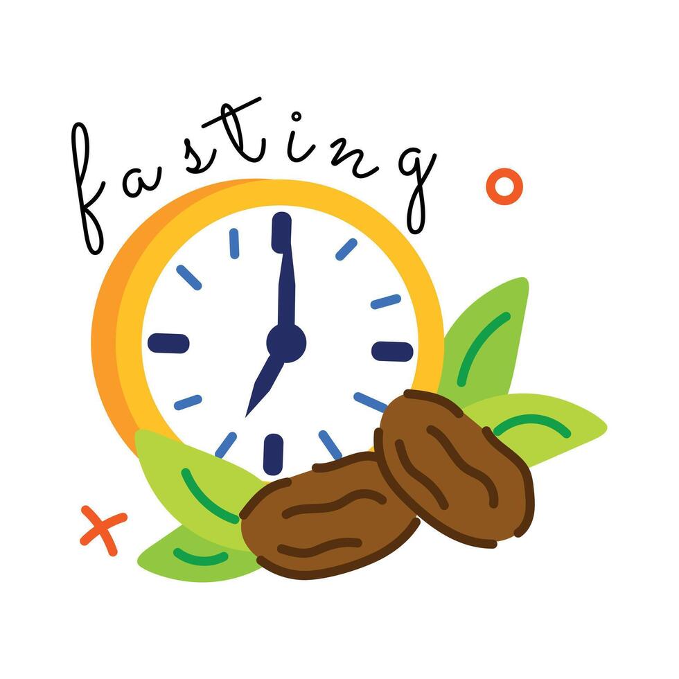 Trendy Fasting Time vector