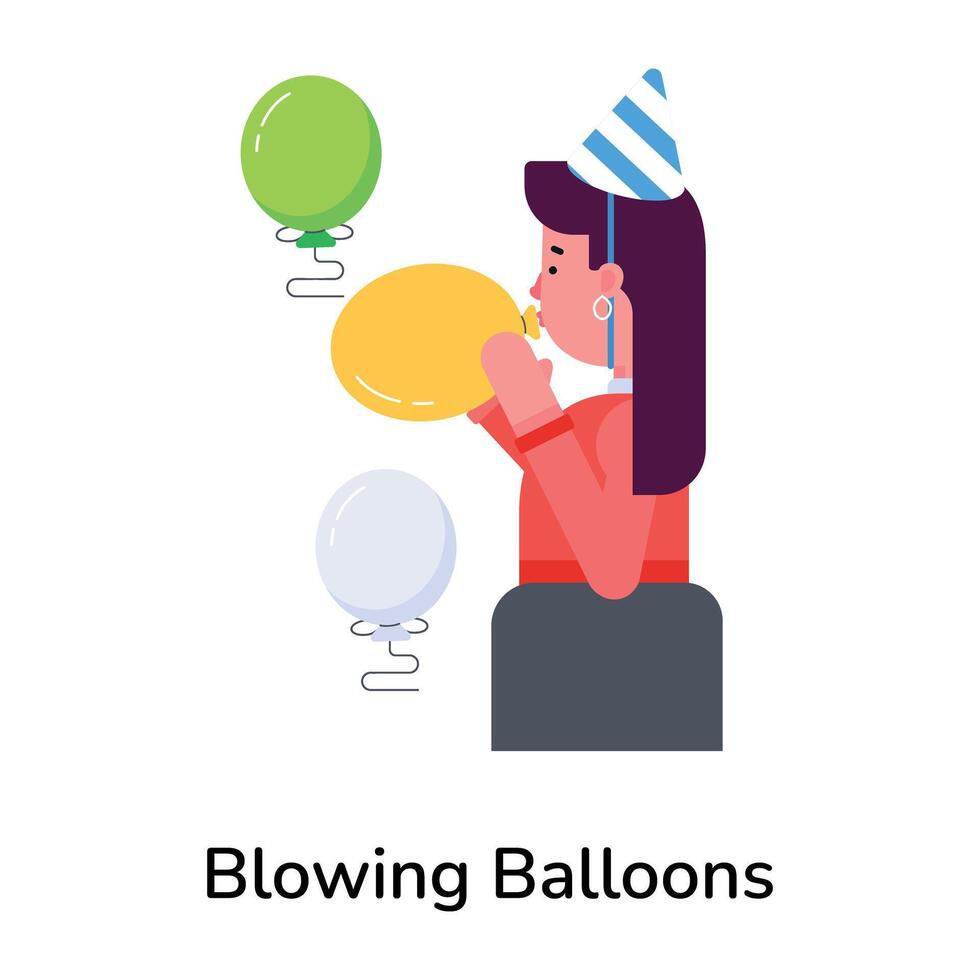 Trendy Blowing Balloons vector