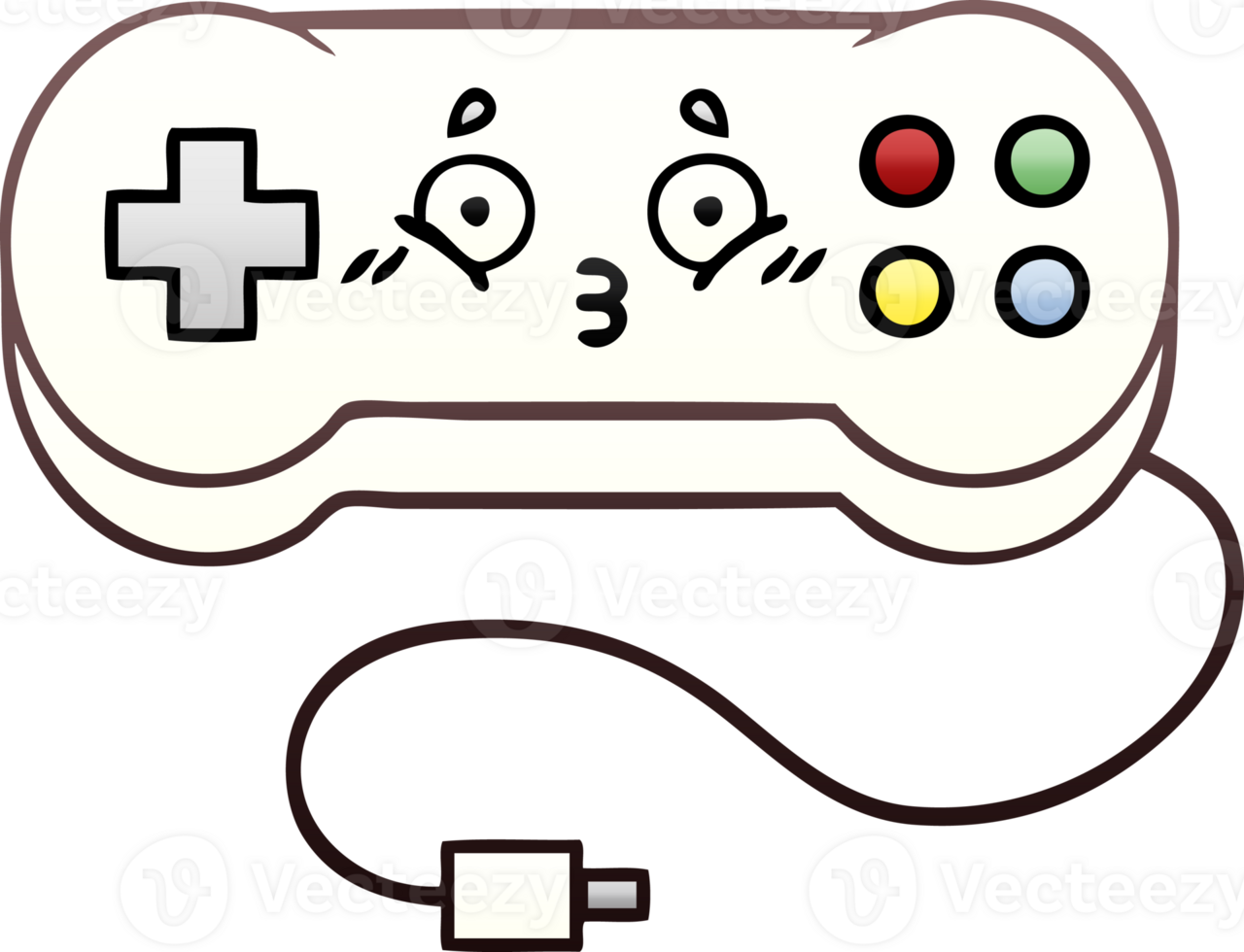 gradient shaded cartoon of a game controller png