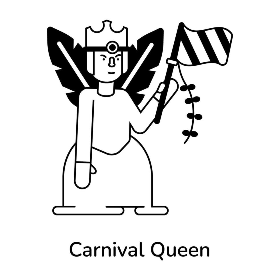 Trendy Carnival Queen vector
