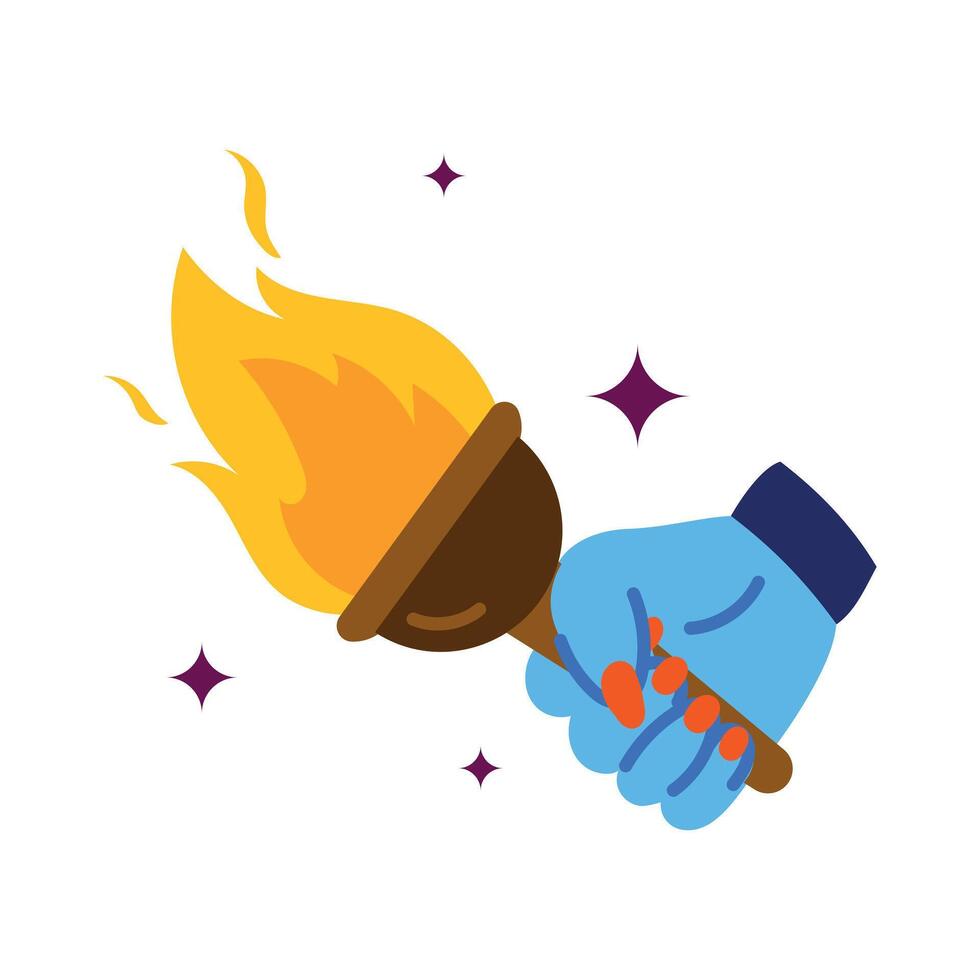 Trendy Hand Torch vector