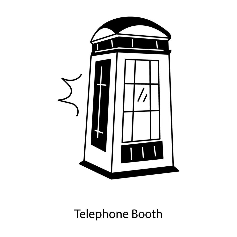 Trendy Telephone Booth vector