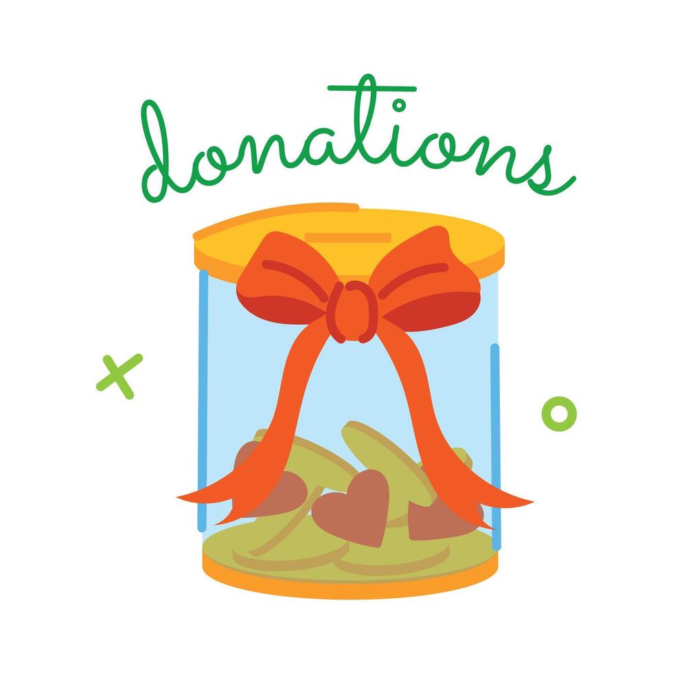 Trendy Donation Jar vector