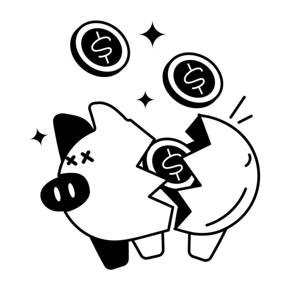 Trendy Cash Loss vector