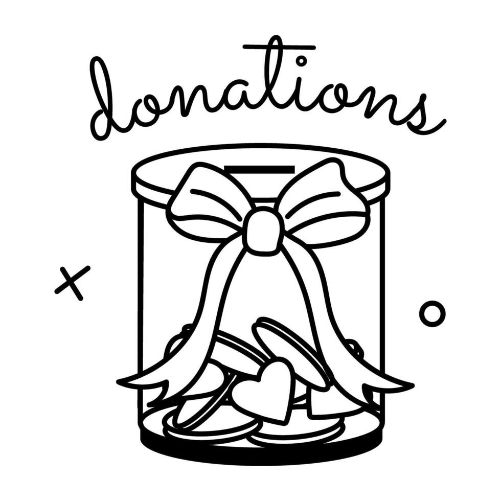 Trendy Donation Jar vector