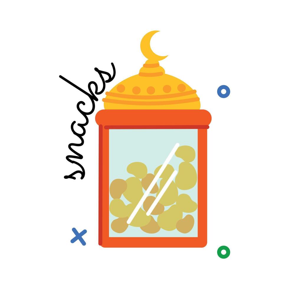 Trendy Ramadan Snacks vector