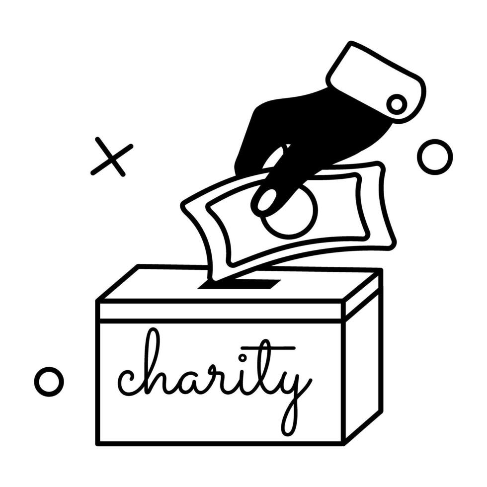 Trendy Charity Box vector