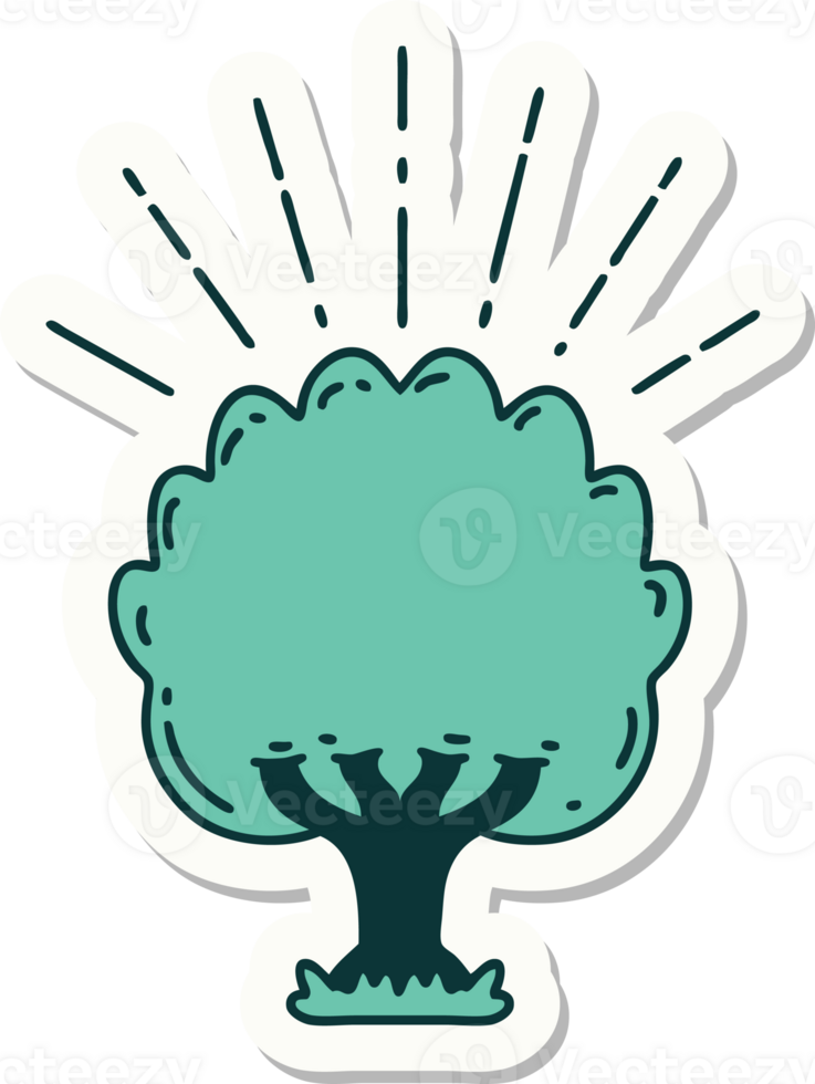 sticker of a tattoo style tree png