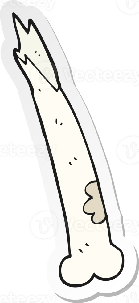 sticker of a cartoon broken bone png