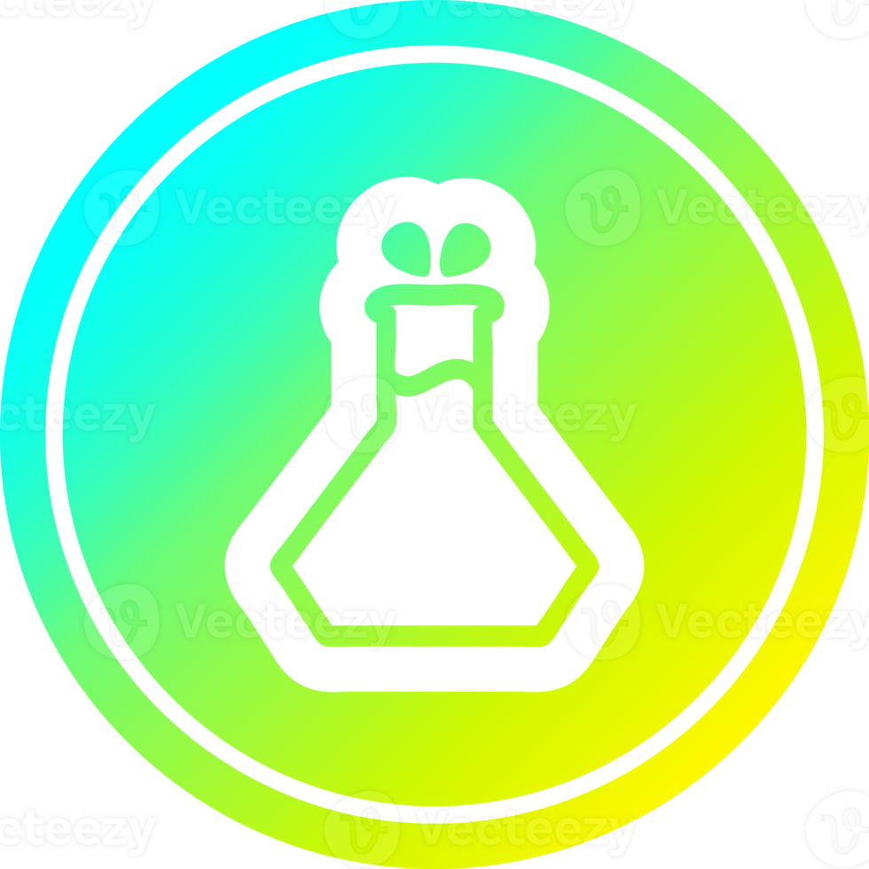 science experiment circular icon with cool gradient finish png