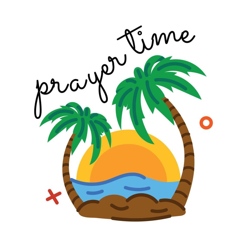 Trendy Prayer Time vector