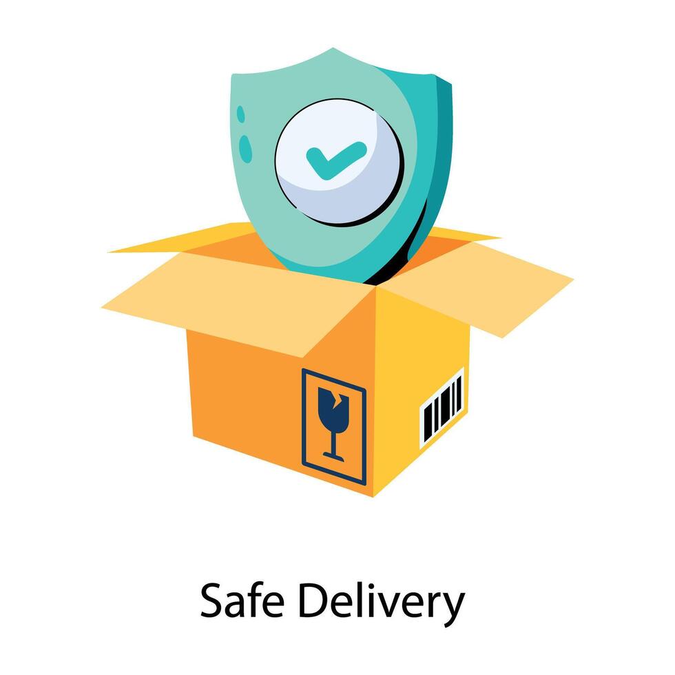 Trendy Safe Delivery vector