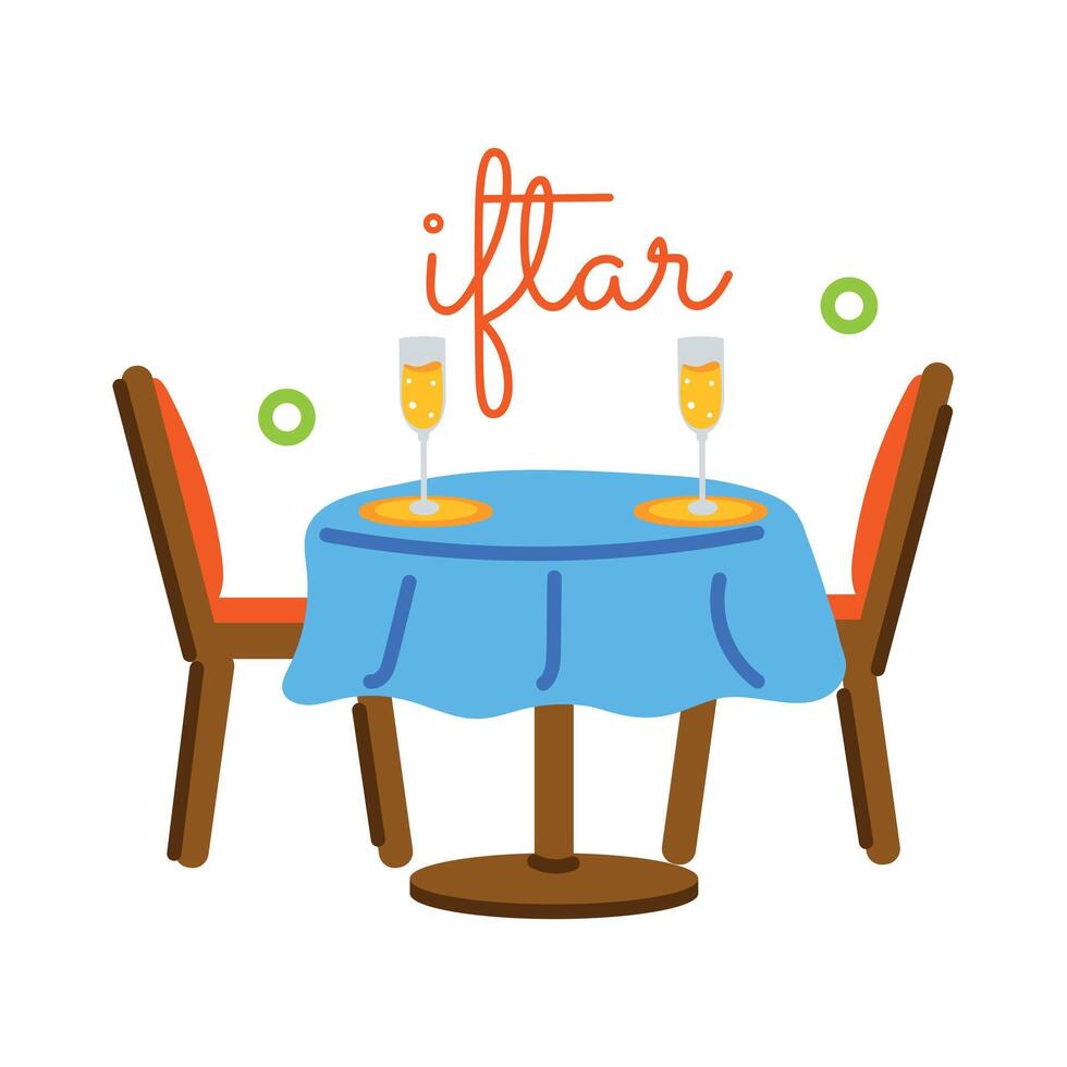 Trendy Iftar Table vector