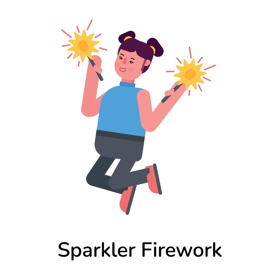Trendy Sparkler Firework vector