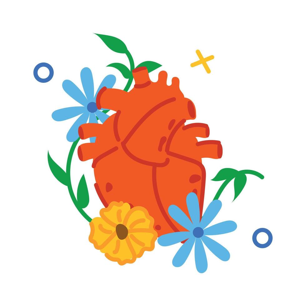 Trendy Peaceful Heart vector