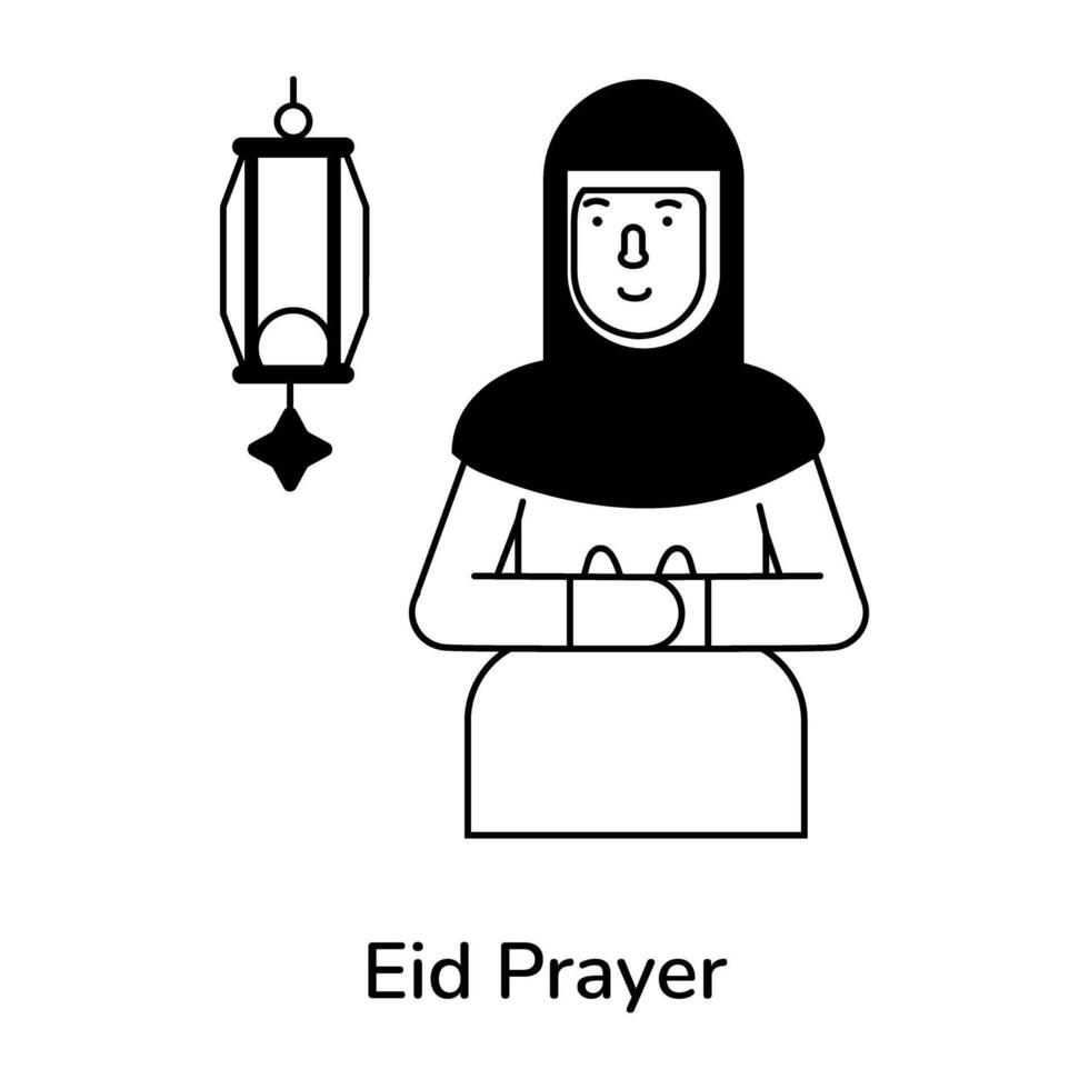 Trendy Eid Prayer vector
