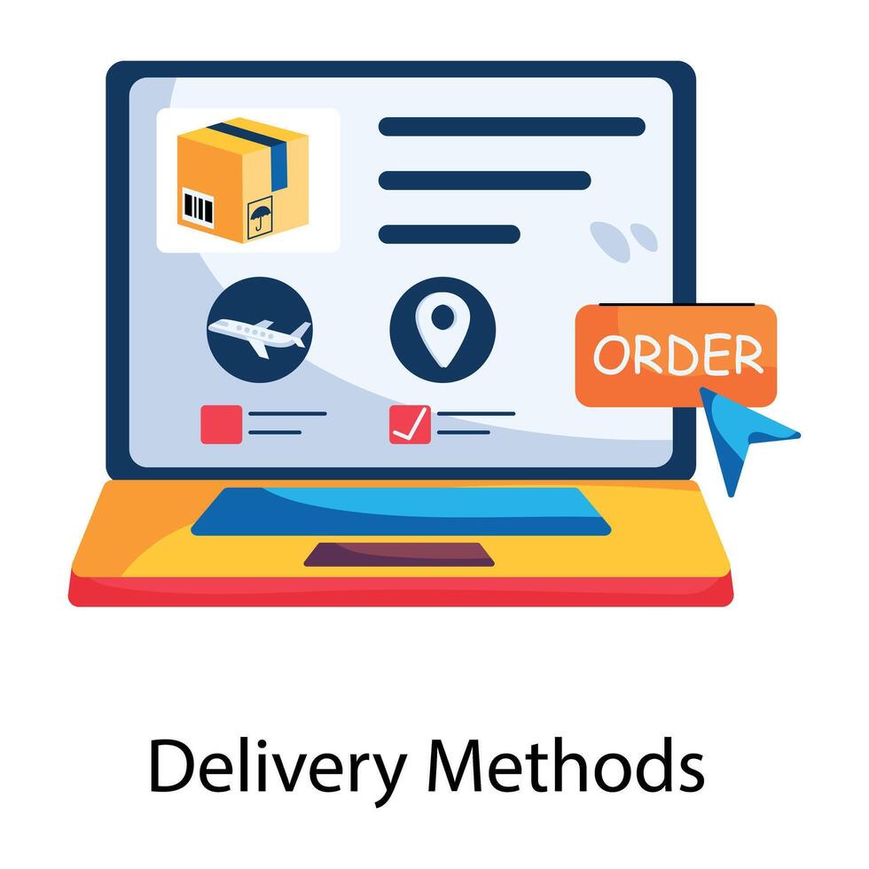 Trendy Delivery Methods vector