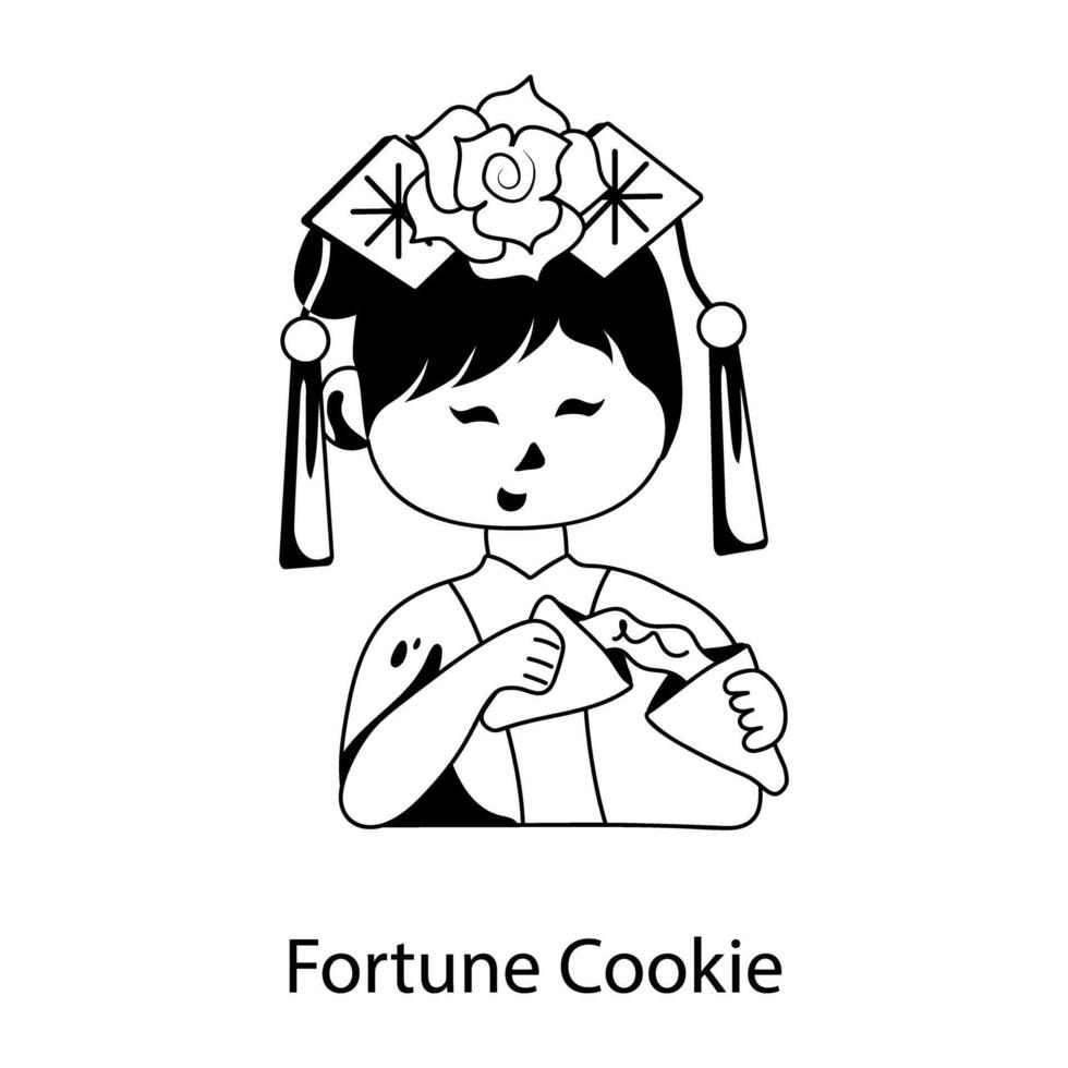 Trendy Fortune Cookie vector