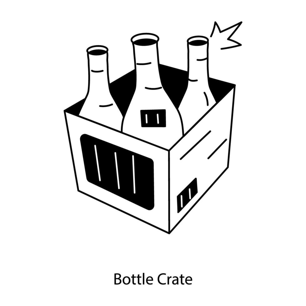 Trendy Bottle Crate vector