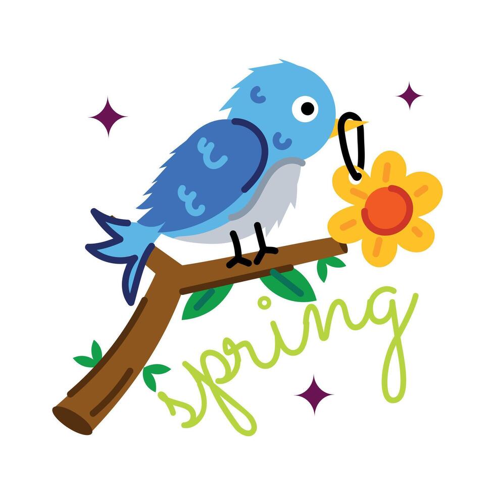 Trendy Spring Bird vector