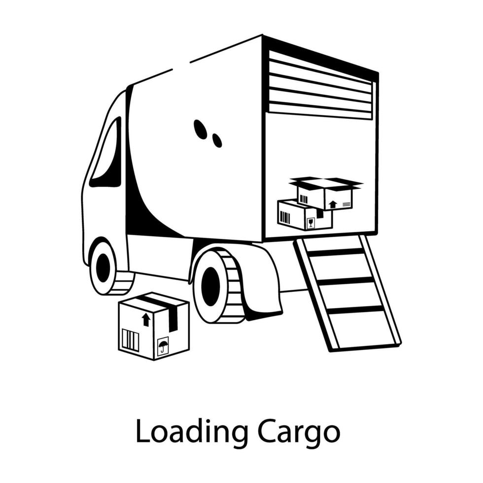 Trendy Loading Cargo vector