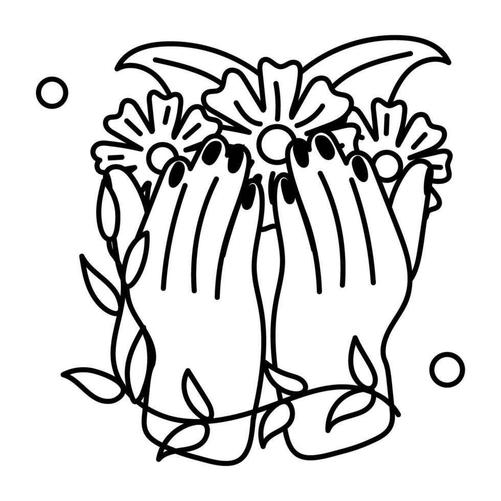 Trendy Prayer Hands vector