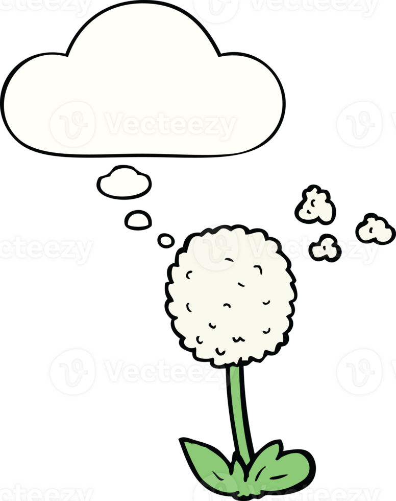 cartoon flower with thought bubble png
