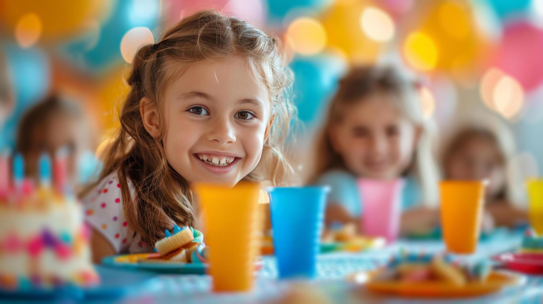 AI generated Little Girls Sitting at a Table photo