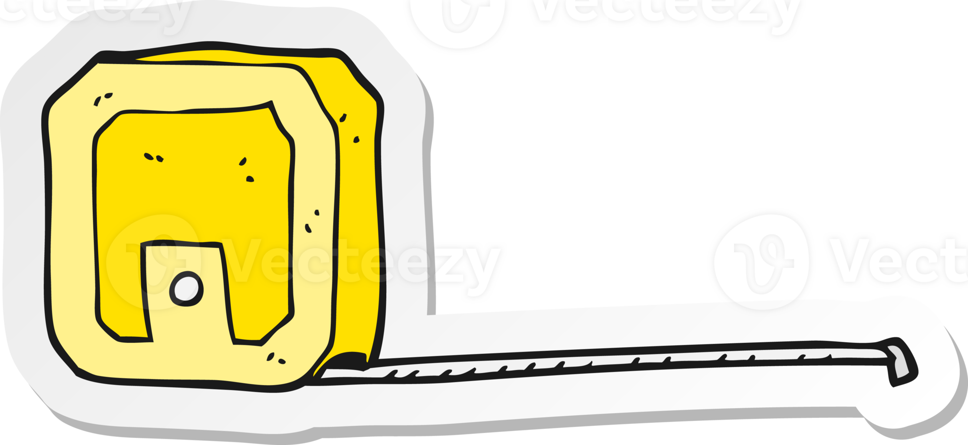 sticker of a cartoon measuring tape png