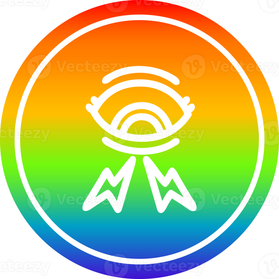 mystic eye circular icon with rainbow gradient finish png