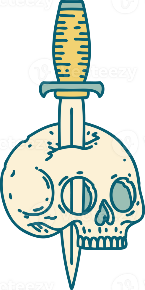 iconic tattoo style image of a skull png