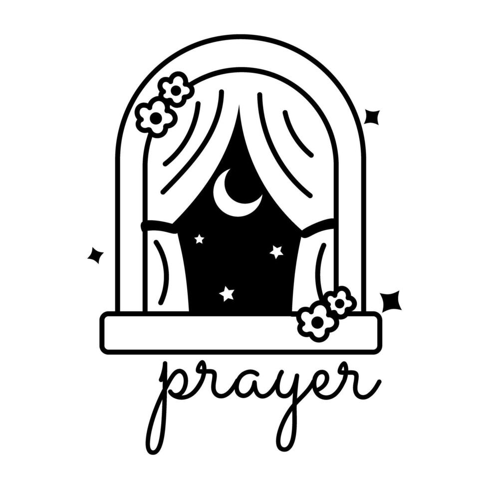 Trendy Night Prayer vector