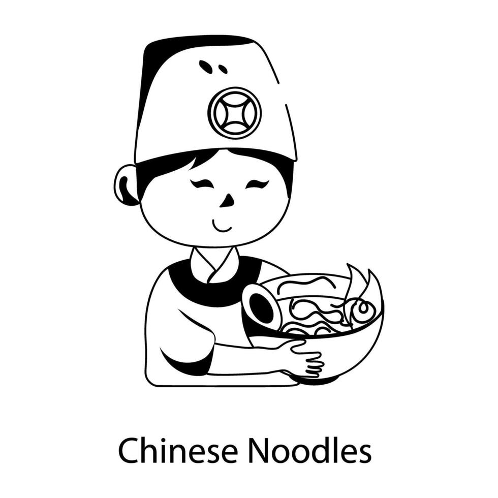 Trendy Chinese Noodles vector