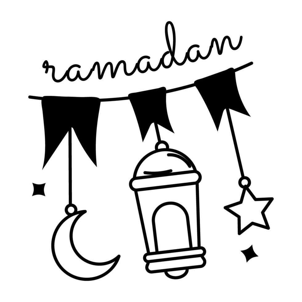 Trendy Ramadan Garland vector