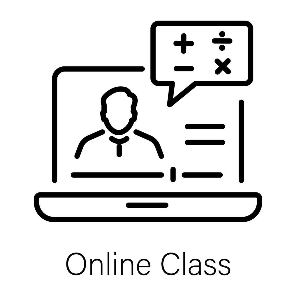 Trendy Online Class vector