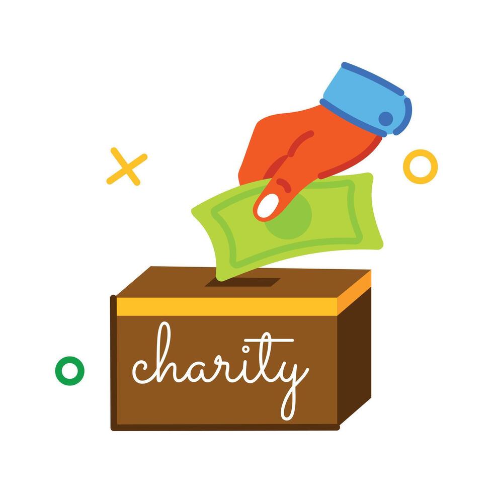 Trendy Charity Box vector