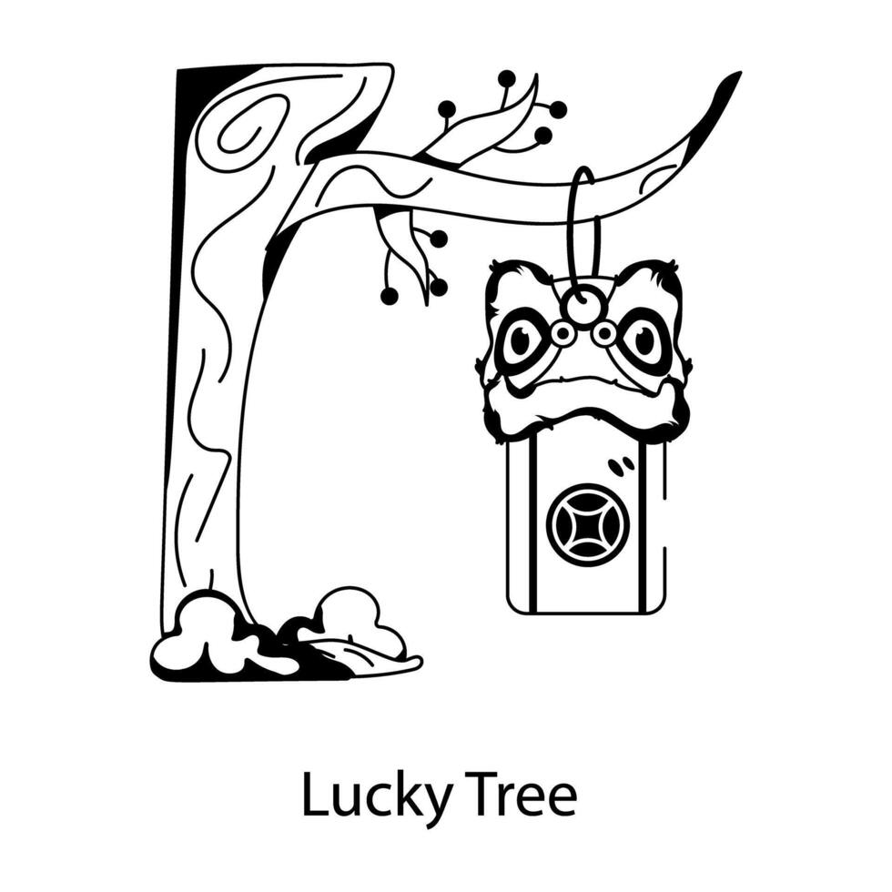 Trendy Lucky Tree vector