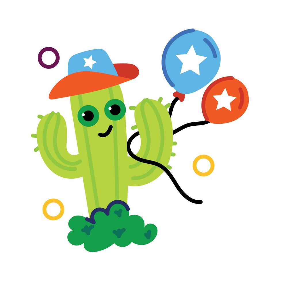 Trendy Cactus Balloons vector